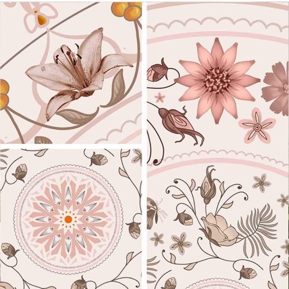 Floral Hippie Tapestry Symmetrical Indie Boho Wall Home Teen Dorm Decor/Backdrop - Picture 3 of 5